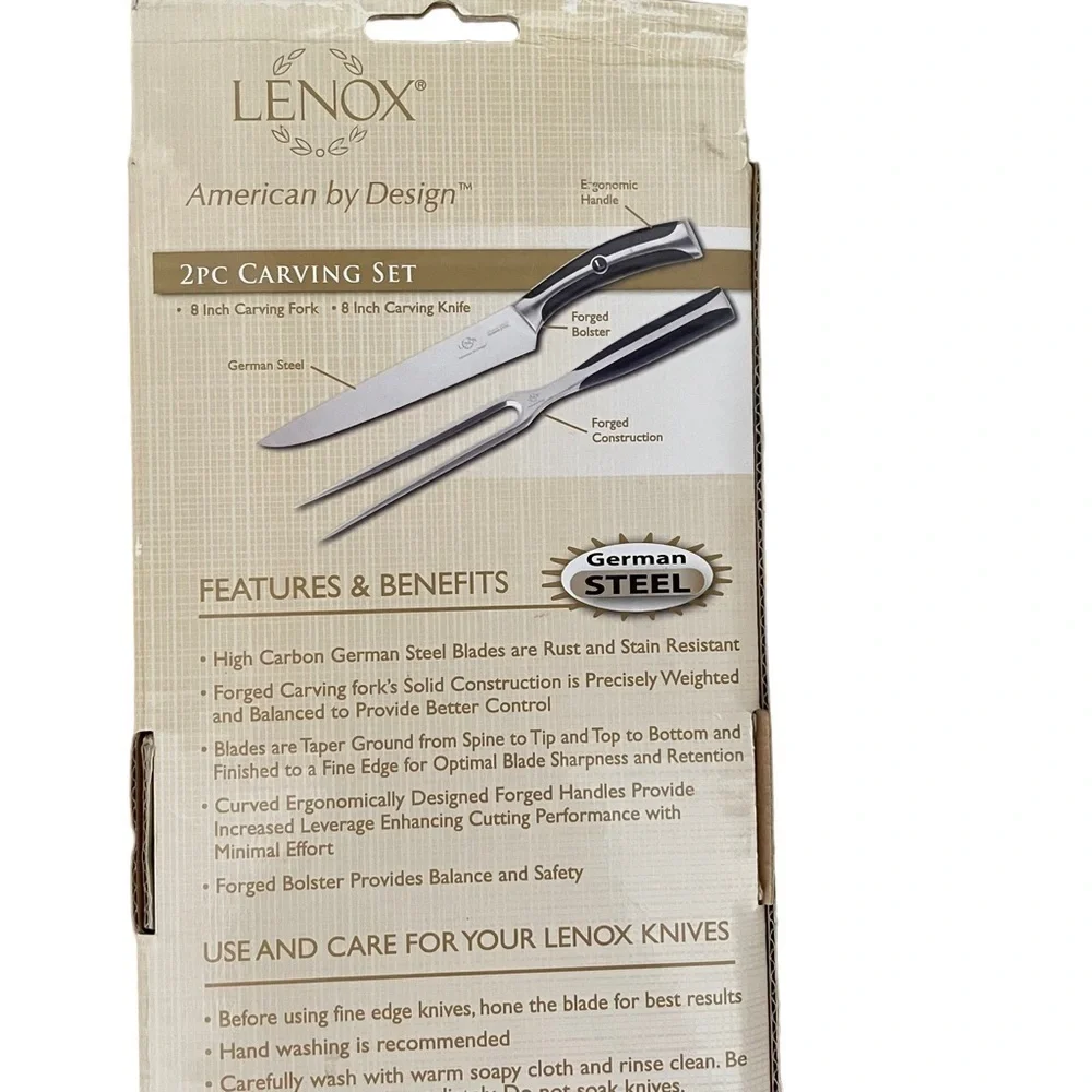 Lenox | 2 piece Carving set, high carbon German steel, Knife and Fork